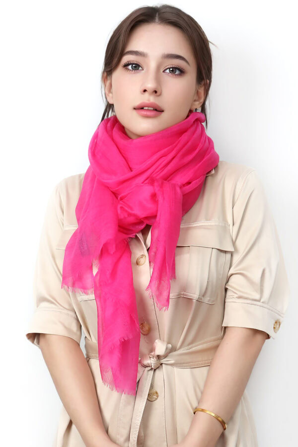 Featherlight Rose Red Cashmere Scarf