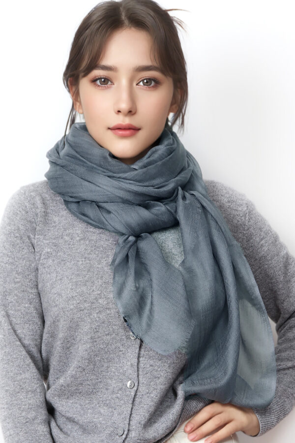 Featherlight Silver gray Cashmere Scarf