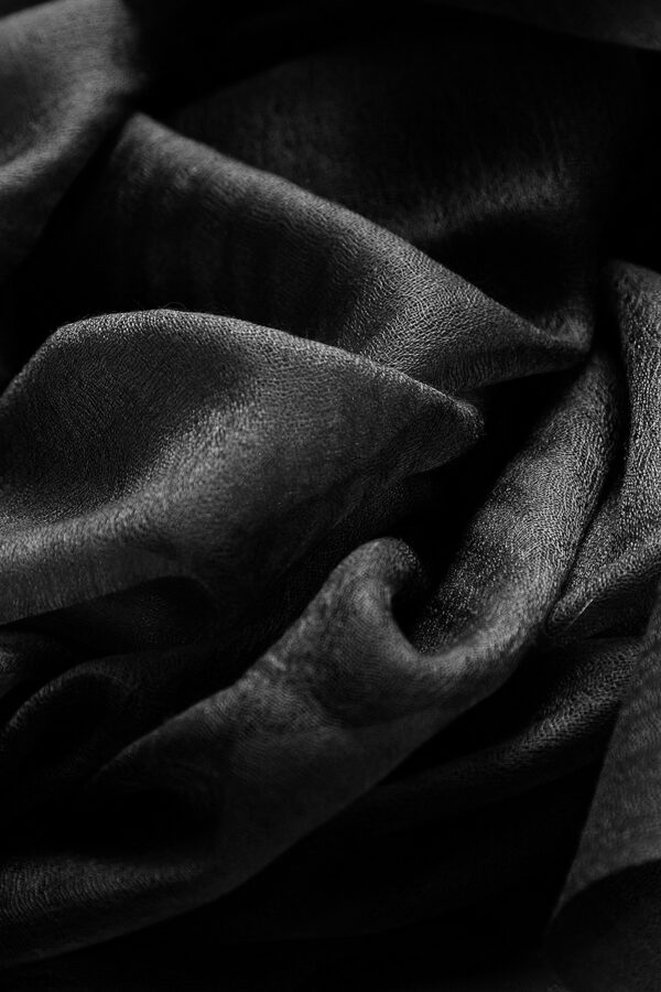 Featherlight Black Cashmere Scarf