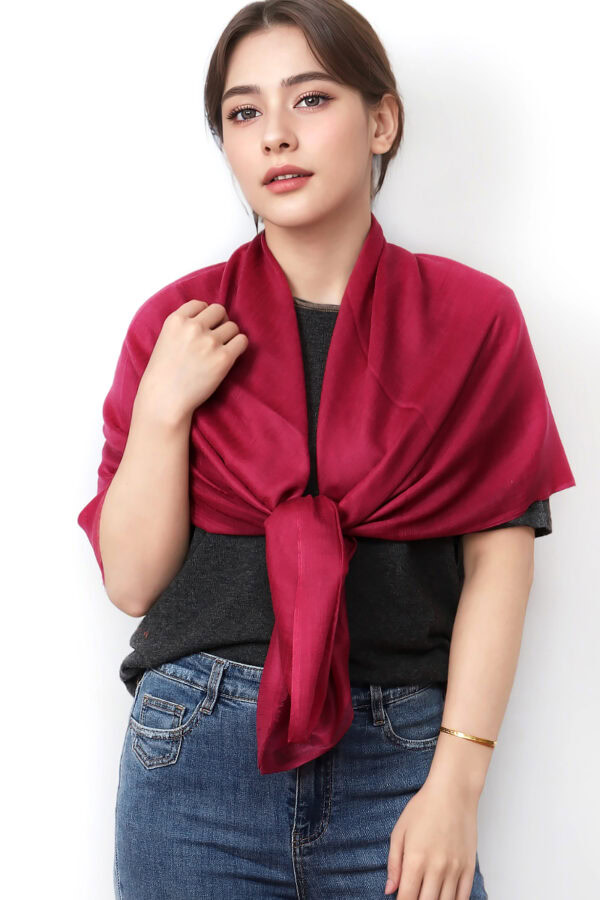 Featherlight Pomegranate Red Cashmere Scarf