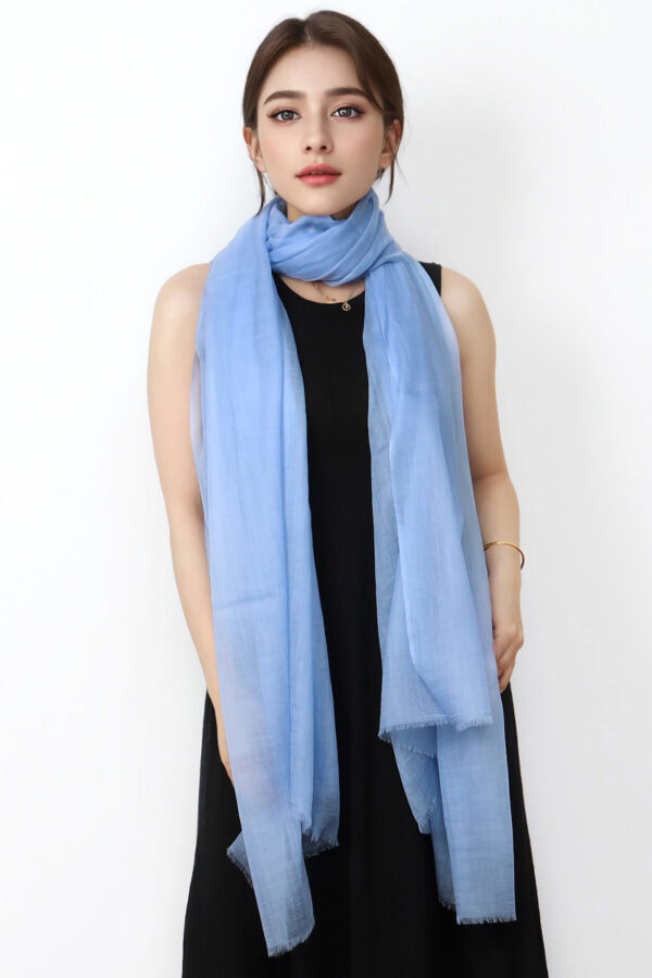 Featherlight Sky blue Cashmere Scarf