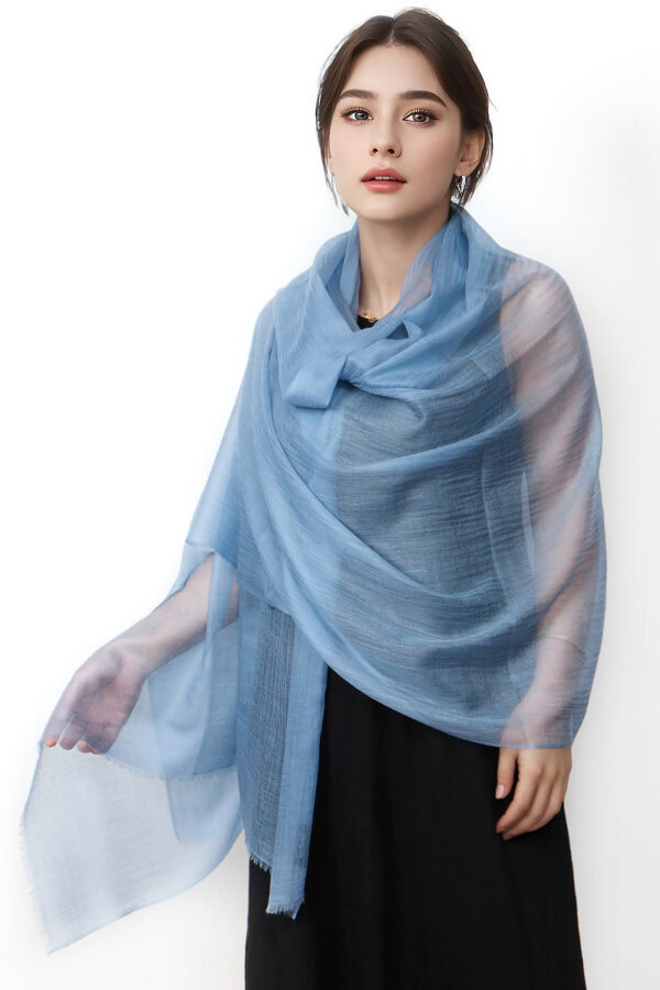 Featherlight Dark Blue Cashmere Scarf
