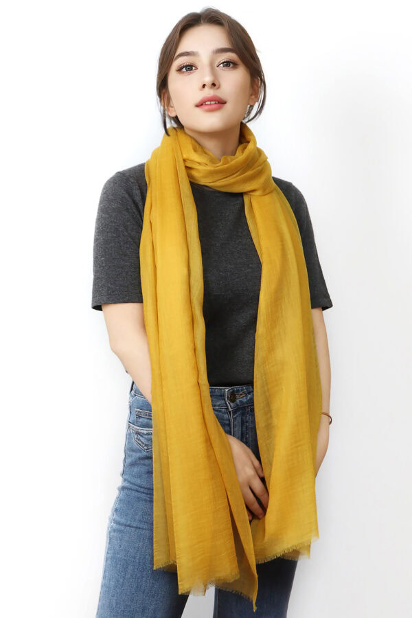 Featherlight Mustard Cashmere Scarf