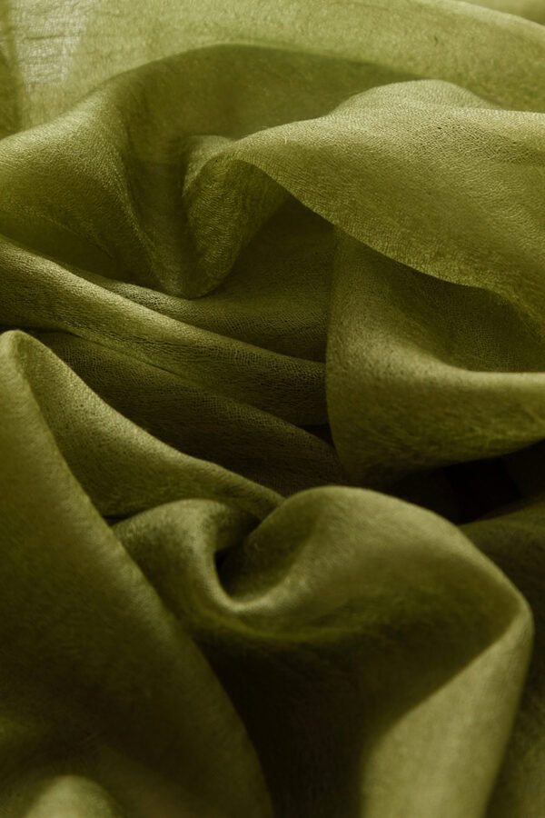 Featherlight Olive Green Cashmere Scarf