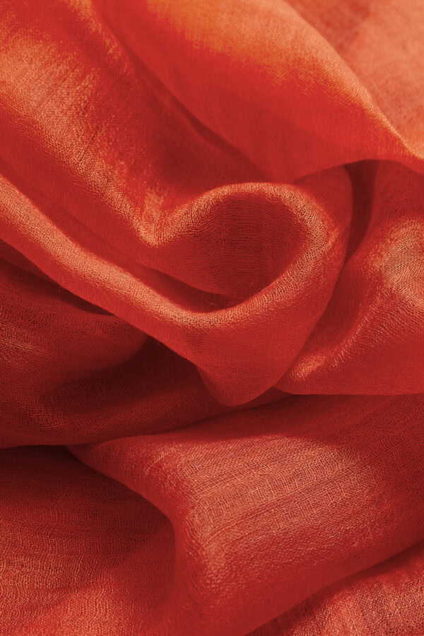 Featherlight Outrageous Orange Cashmere Scarf