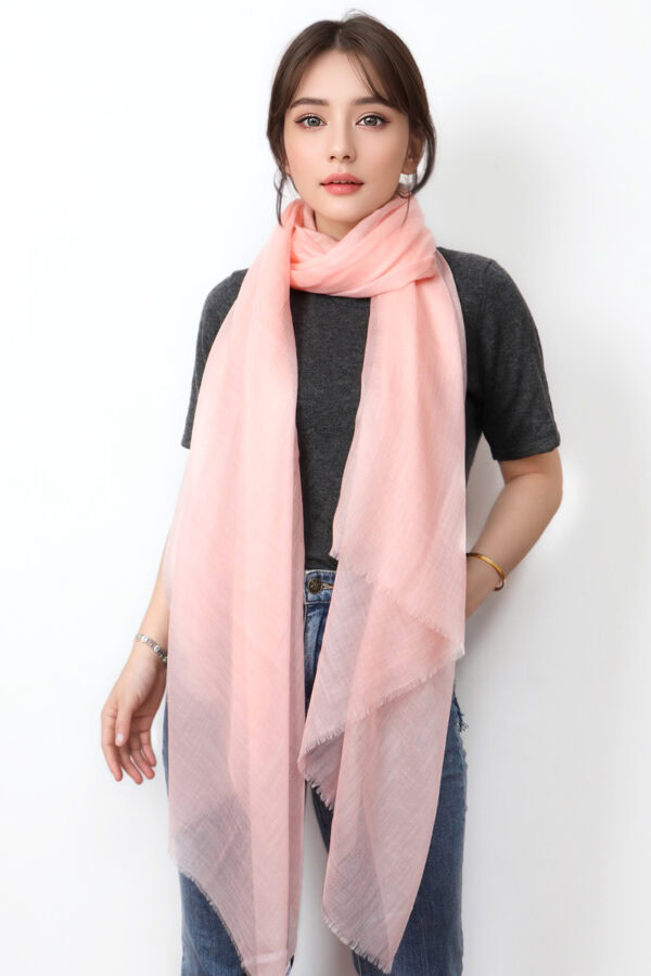 Featherlight Pink Cashmere Scarf