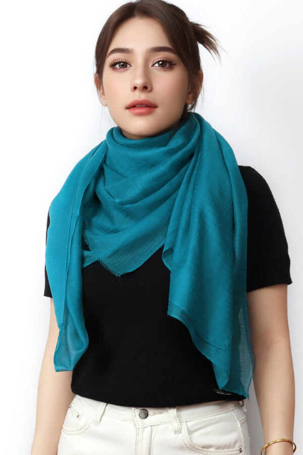 Featherlight Teal Cashmere Scarf