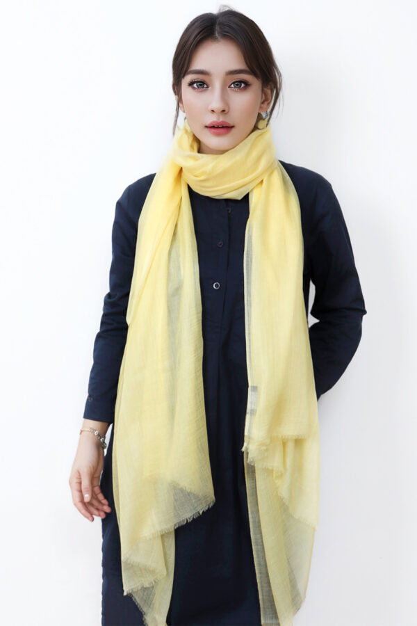 Featherlight Yellow Cashmere Scarf