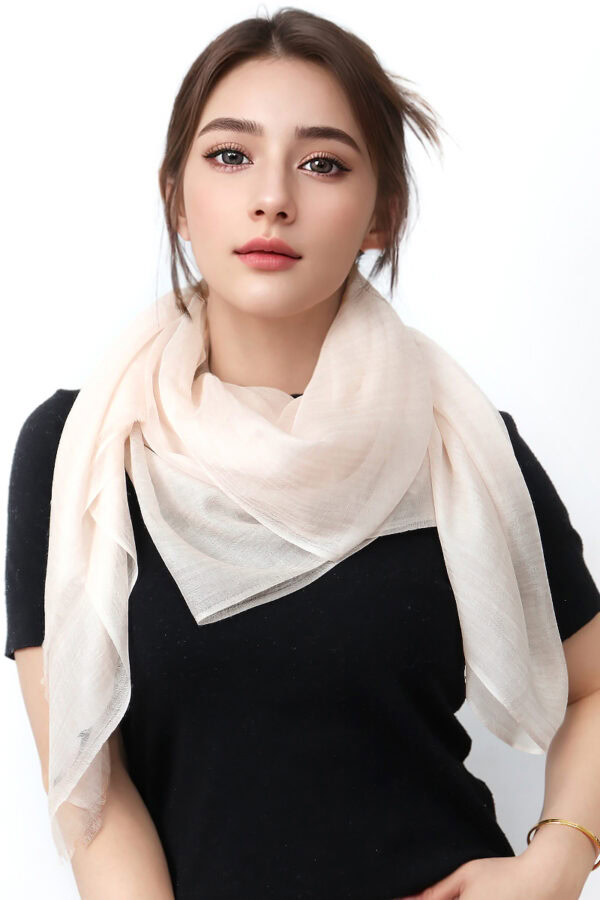 Featherlight Ivory Cashmere Scarf