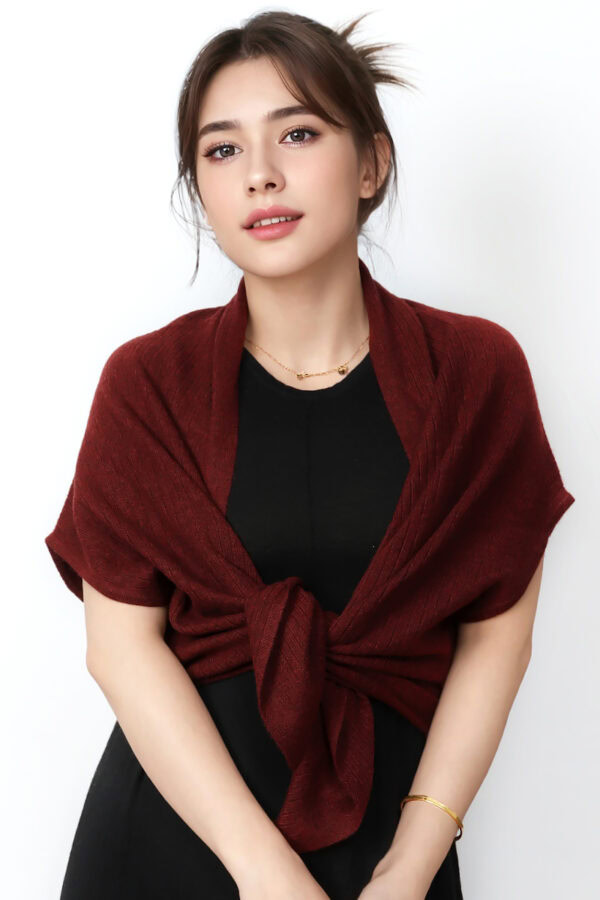 Crimson Wearable Cashmere Wrap 1
