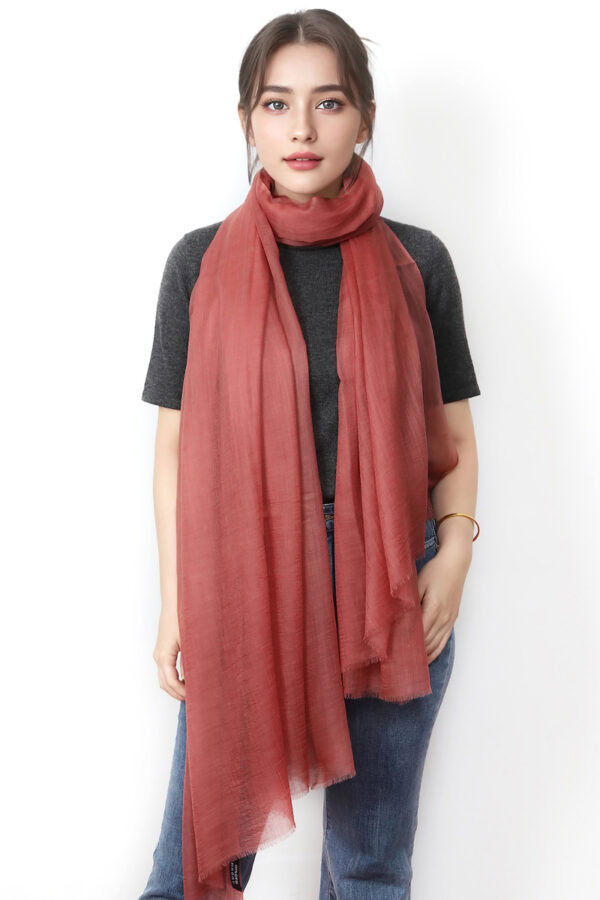 Featherlight Brick Red Cashmere Scarf