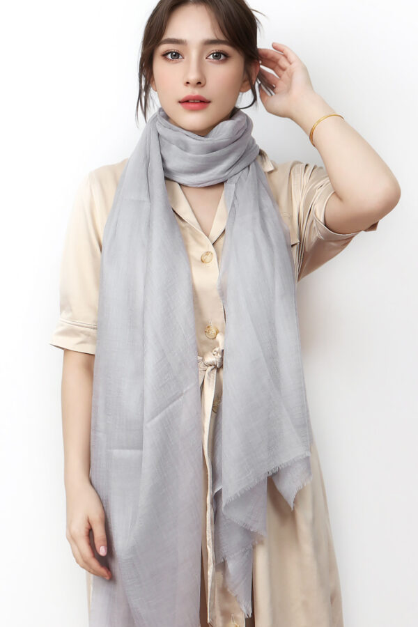 Featherlight Gray Cashmere Scarf