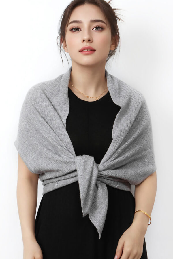 Light Gray Wearable Cashmere Wrap