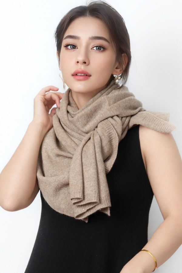 Luxurious Purple Sequin Cashmere Knit Wrap 1