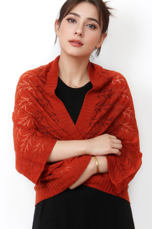 Luxury Pumpkin Orange Wearable Hollow Cashmere Bag