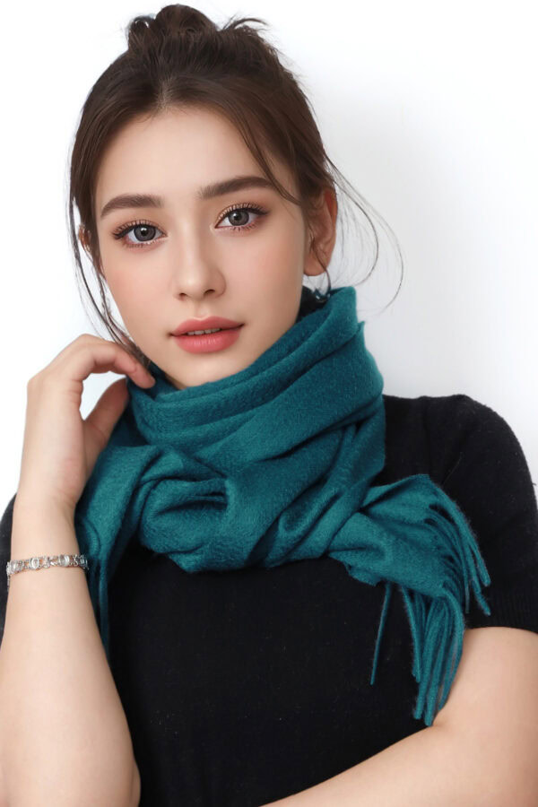 Balsam Green Cashmere Scarf Stylish High end Warmth Accessory