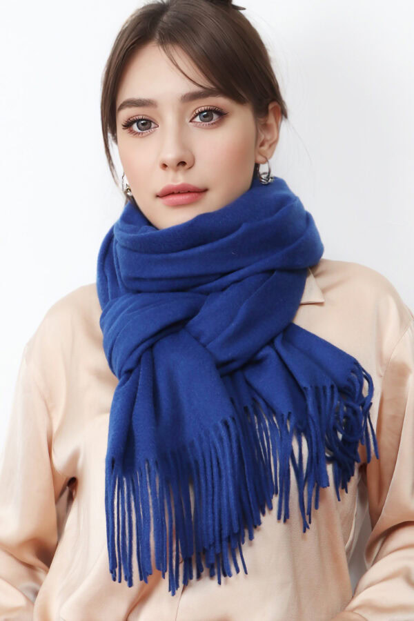 Bright Blue Cashmere Shawl Luxury Fashionable and Warm Accessory 1 1
