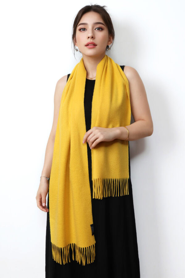 Bright Yellow Cashmere Scarf Fashionable Warm Accessory 3