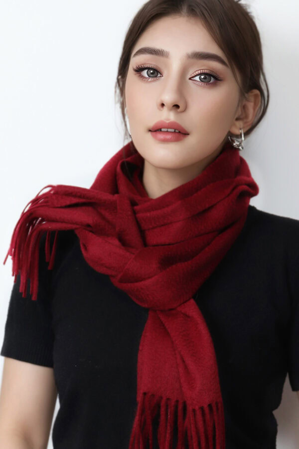 Burgundy Cashmere Scarf Luxury Fashionable and Warm Accessory 1