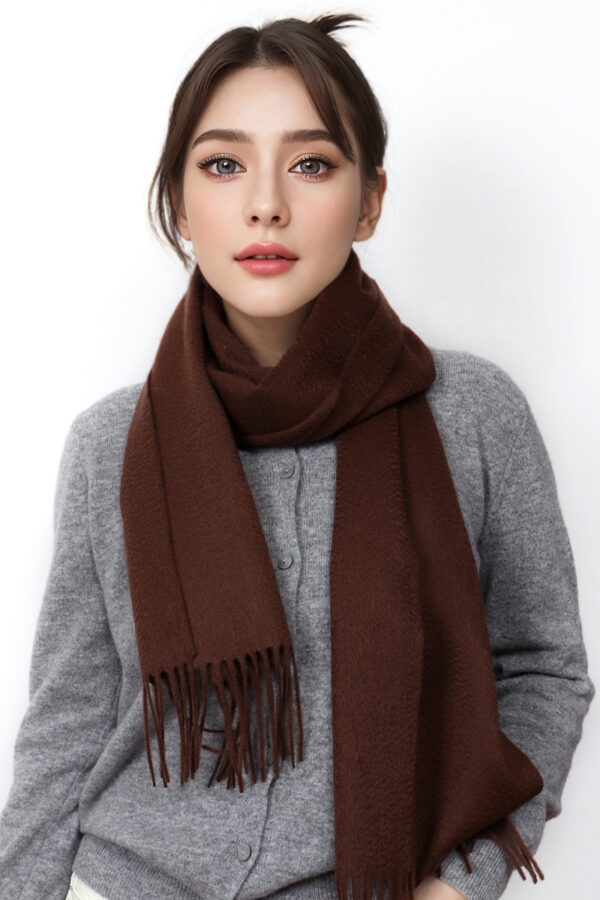 Coffee Brown Cashmere Scarf Stylish High end Warm Accessory 3
