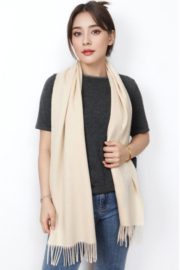 Cream White Cashmere Scarf Luxury Fashionable and Warm Accessory 2
