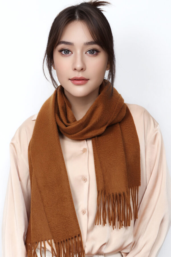Golden Camel Cashmere Scarf Luxury Fashion Warmth Accessory 1