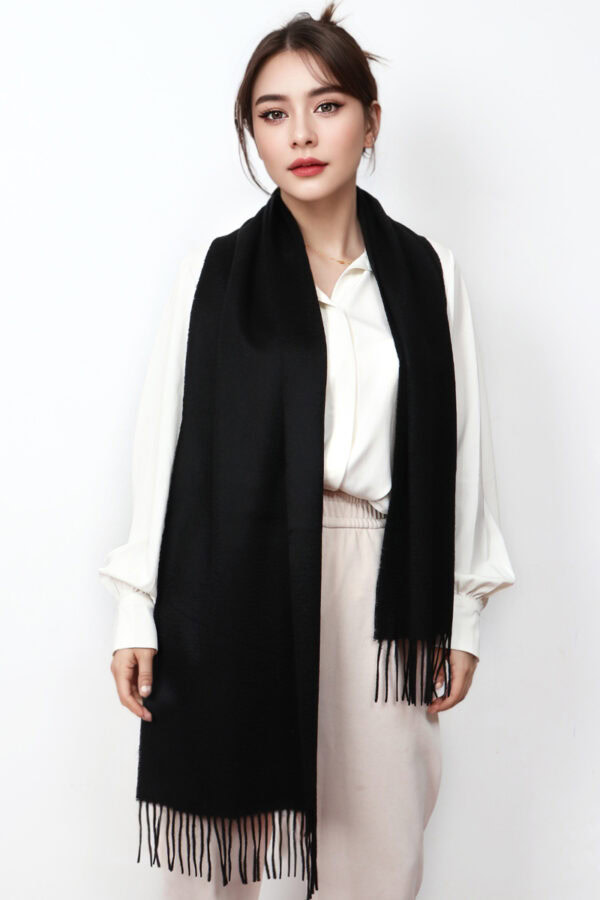 Luxury Black Cashmere Scarf Premium Stylish Warm Accessory 1 1
