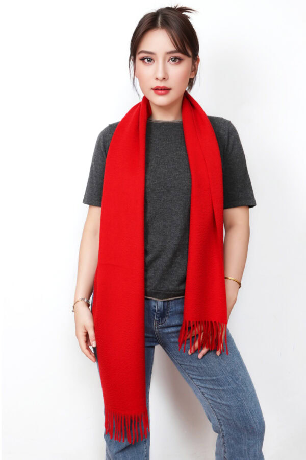 Luxury Red Cashmere Scarf High End Fashion Warmth 1 1