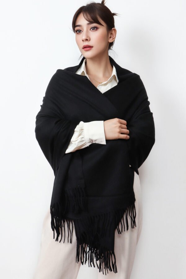 Premium Black Cashmere Shawl Soft and Warm Winter Fashion Essential 2