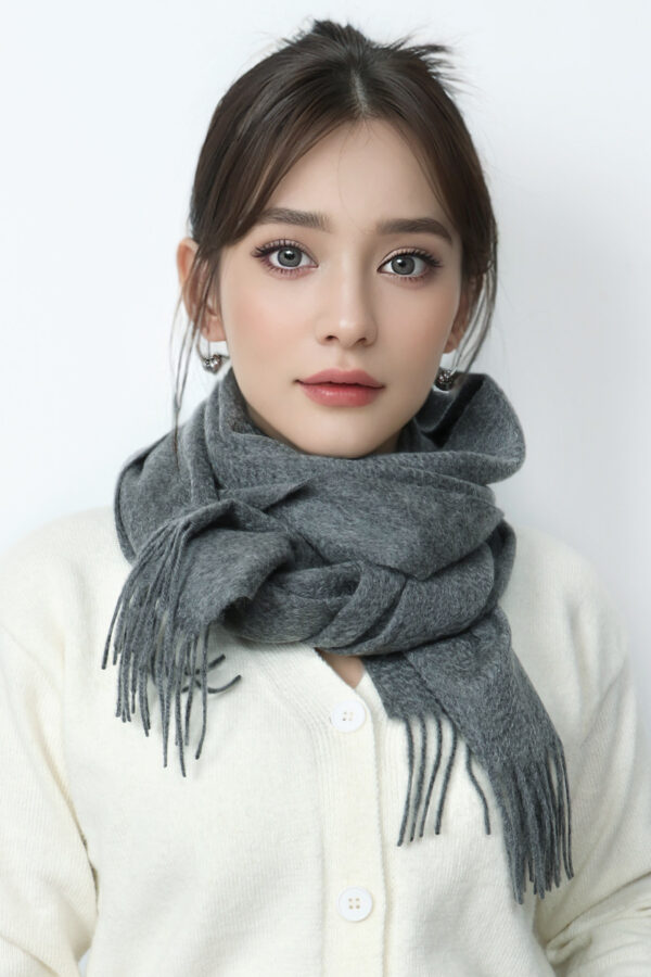 Premium Dark Gray Cashmere Scarf Stylish and Warm 1 1