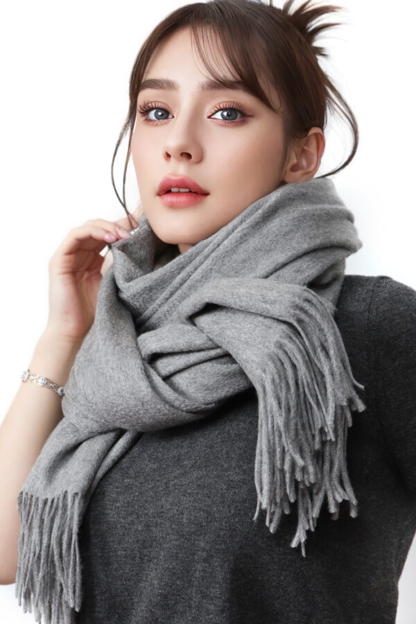 Premium Gray Cashmere Shawl Stylish and Warm Classic Accessory