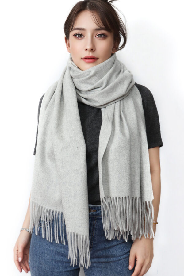Premium Light Gray Cashmere Shawl Stylish and Versatile Soft Warm Accessory