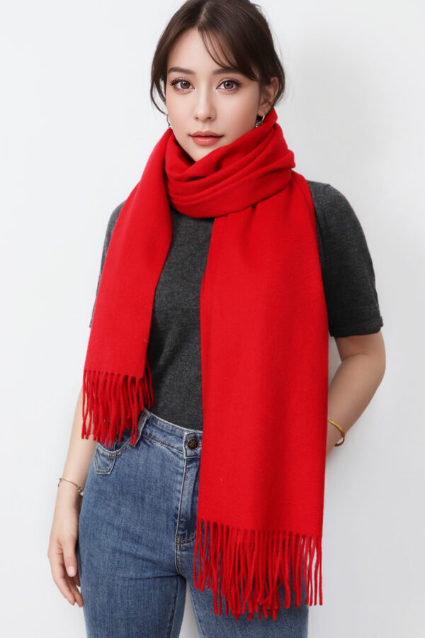 Red Cashmere Shawl Luxurious Warm Fashion Accessory 1