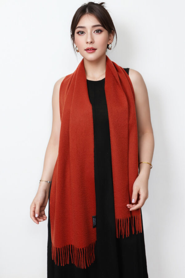 Rust Red Cashmere Scarf Luxury Fashionable and Warm Accessory 2
