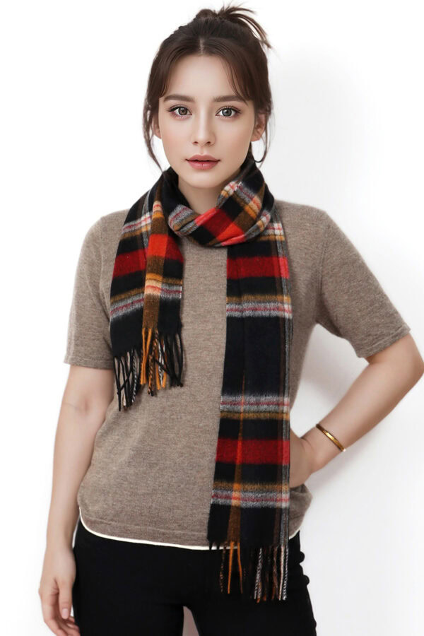 Black and Red Plaid Cashmere Scarf Warm Versatile Winter Accessory 1 1