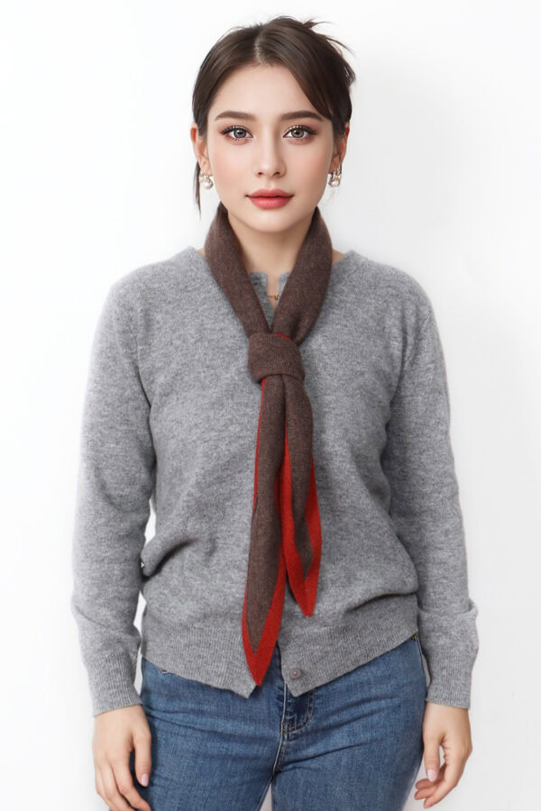 Coffee Cashmere Triangle Scarf Premium Warm Fashion Accessory 1