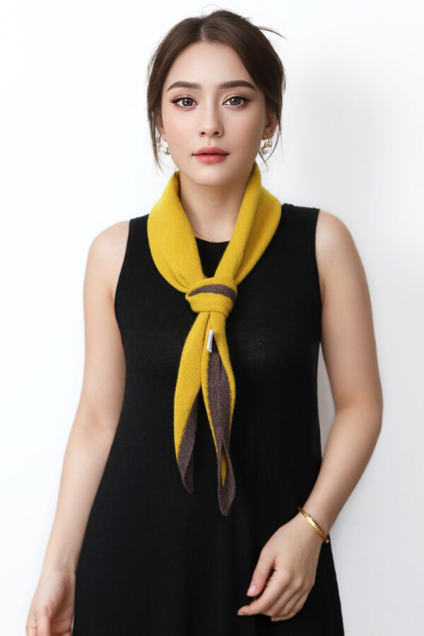 Ginger Yellow Cashmere Triangle Scarf Premium Fashion Winter Accessory 8