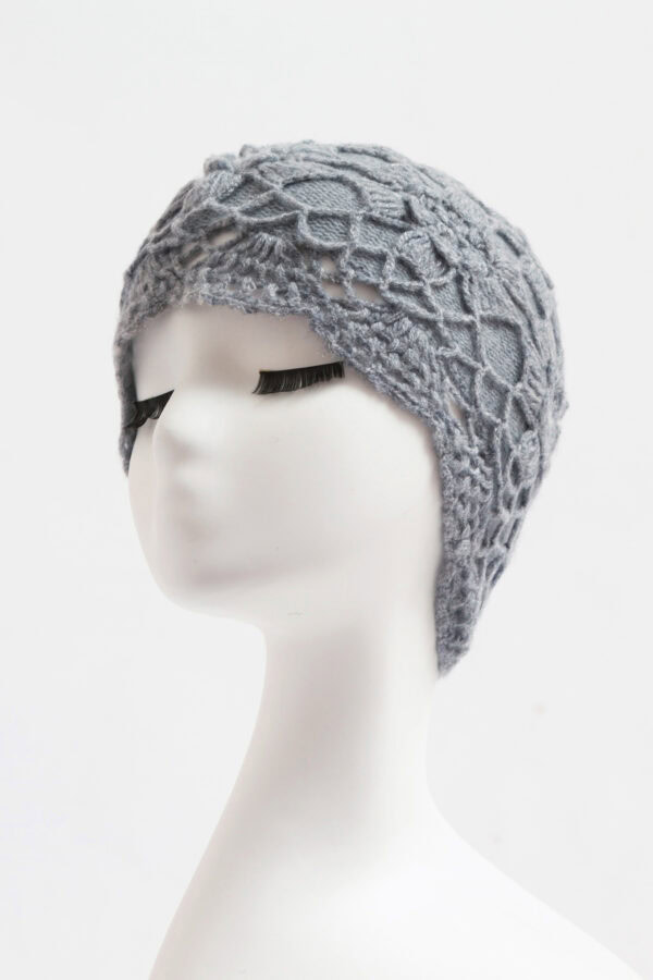 Gray Double Layer Hollow Cashmere Hat Stylish and Warm Winter Choice 5