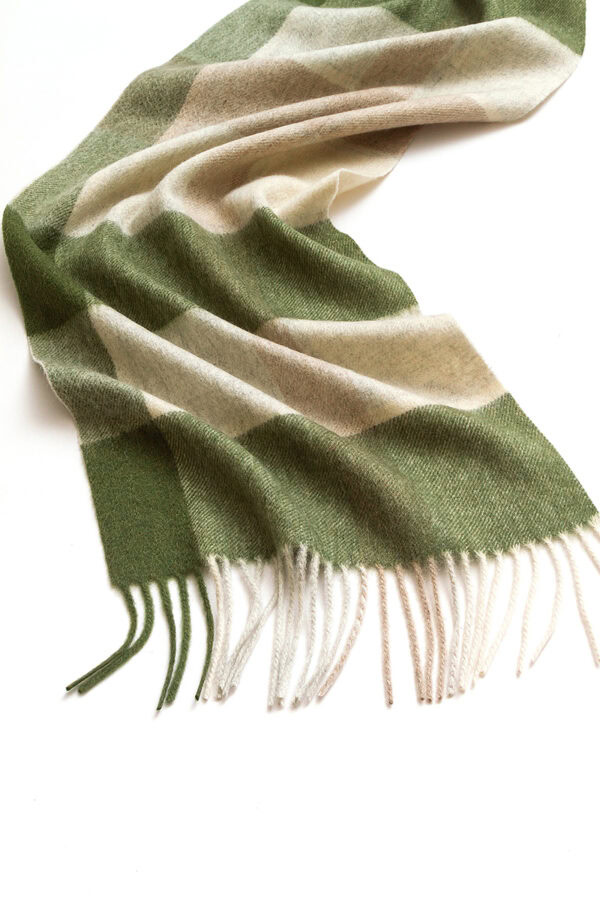 Green Plaid Cashmere Scarf Cozy Stylish Winter Essential 5 1