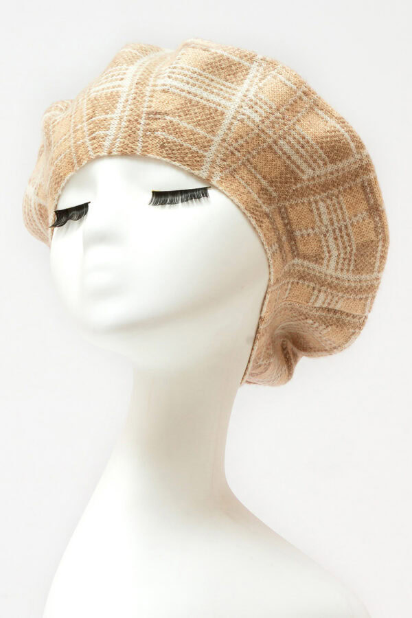 Khaki Cashmere Beret Stylish and Warm Winter Accessory 4