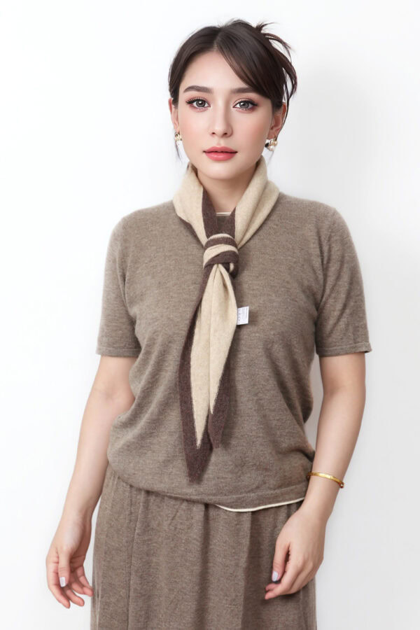 Khaki Cashmere Triangle Scarf Premium Fashion Winter Accessory 1 1