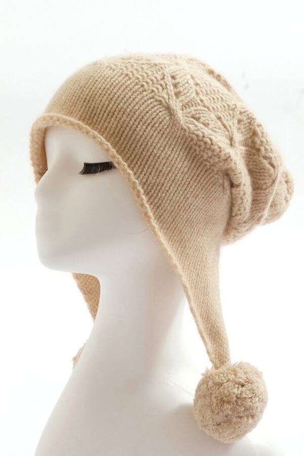 Khaki Triple Pom Pom Cashmere Hat Cute and Cozy Winter Essential 5