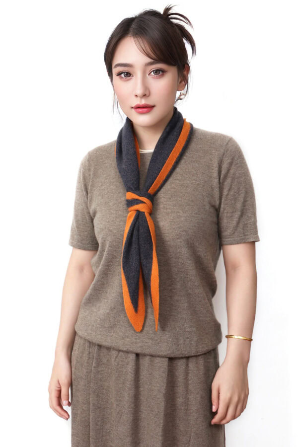 Navy Cashmere Triangle Scarf Premium Fashionable Warm Accessory 7