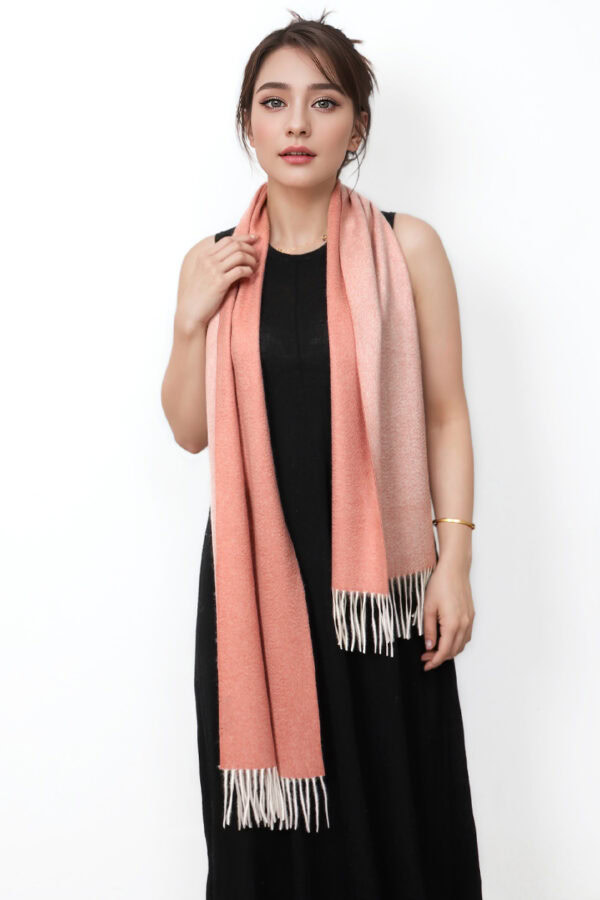 Peach Blush Reversible Cashmere Scarf Elegant Versatile Winter Shawl 2 1