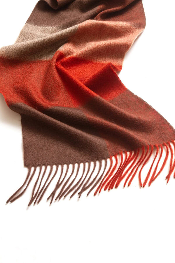 Red and Brown Plaid Cashmere Scarf Warm Versatile Winter Accessory 3 1