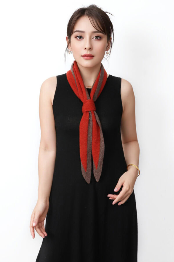 Rust Red Cashmere Triangle Scarf Premium Fashion Winter Accessory 7